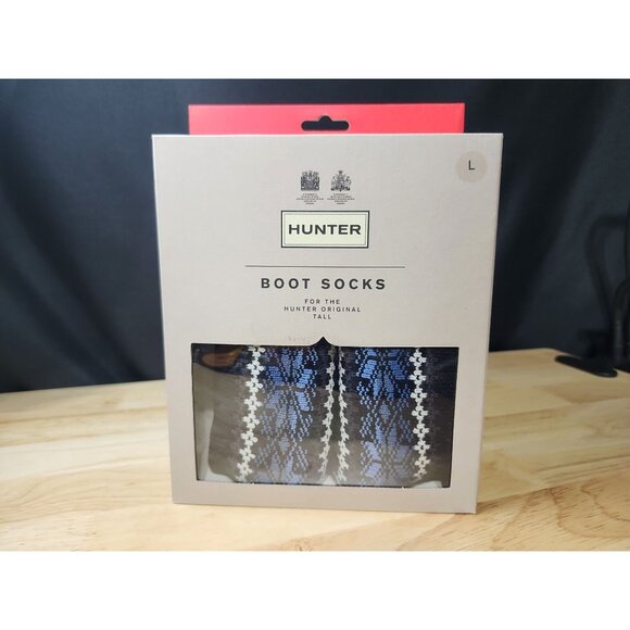 Hunter Boot Socks Large Tall dark earth blue - Picture 1 of 6